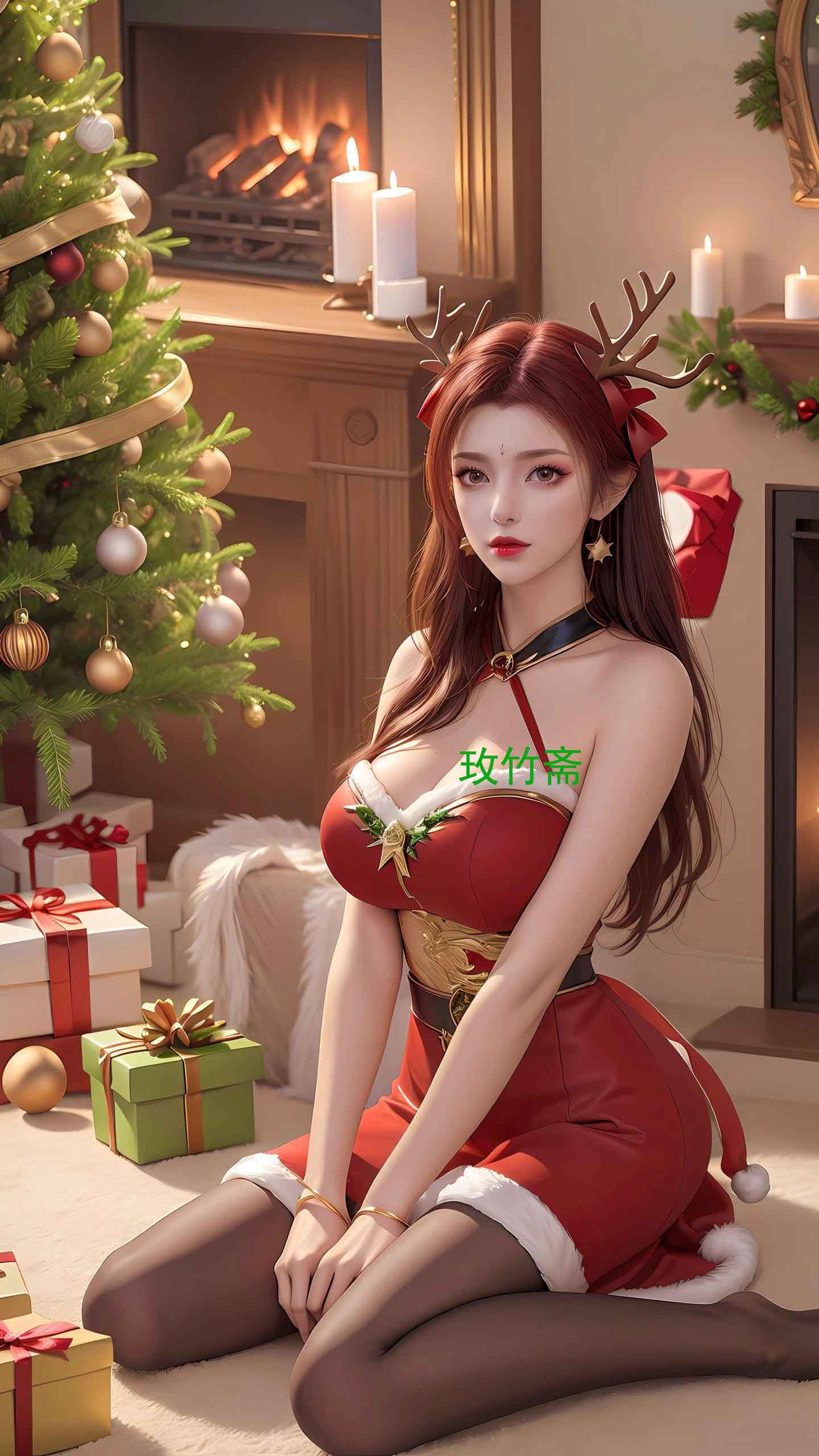 斗破苍穹雅妃性感圣诞装美腿壁纸