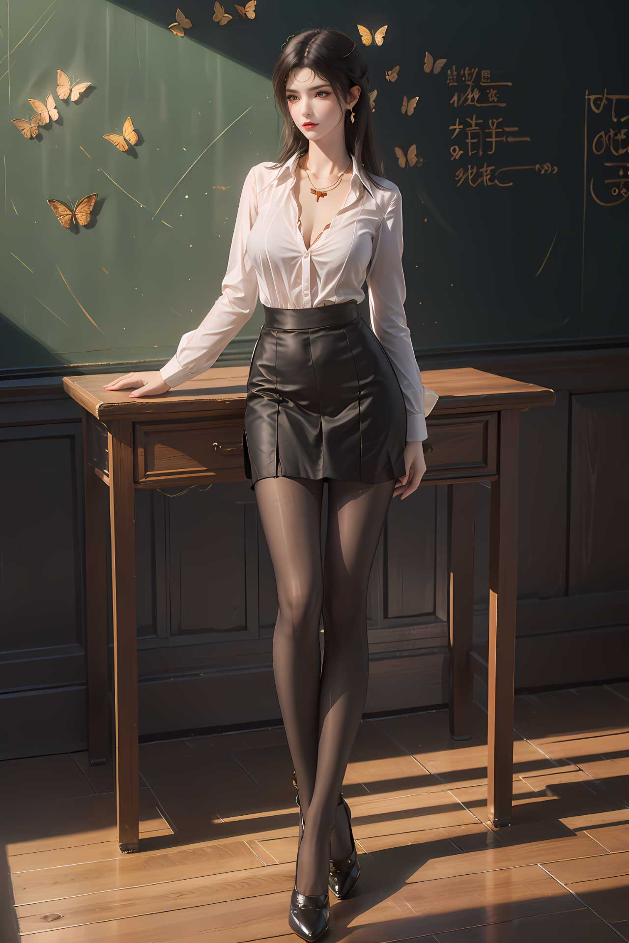 《斗破苍穹》美杜莎JK教室制服美腿壁纸