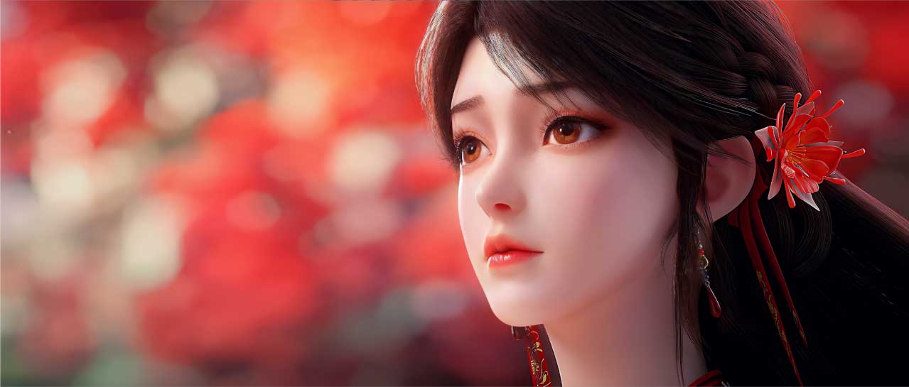 《完美世界》火灵儿火桑花开最新造型电脑版壁纸